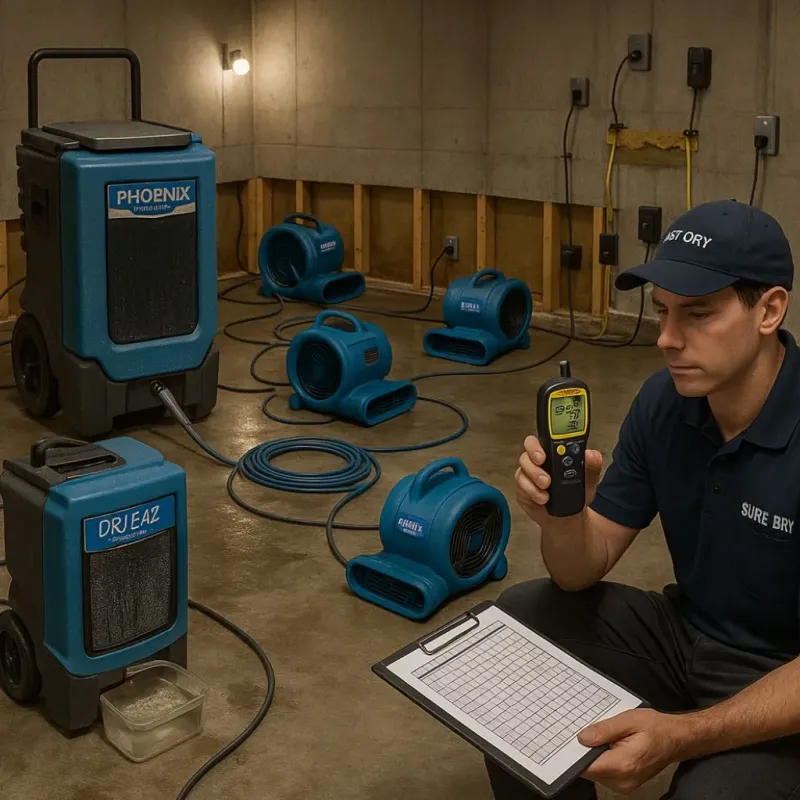 Structural Drying and Dehumidification process in Hillsboro, IL
